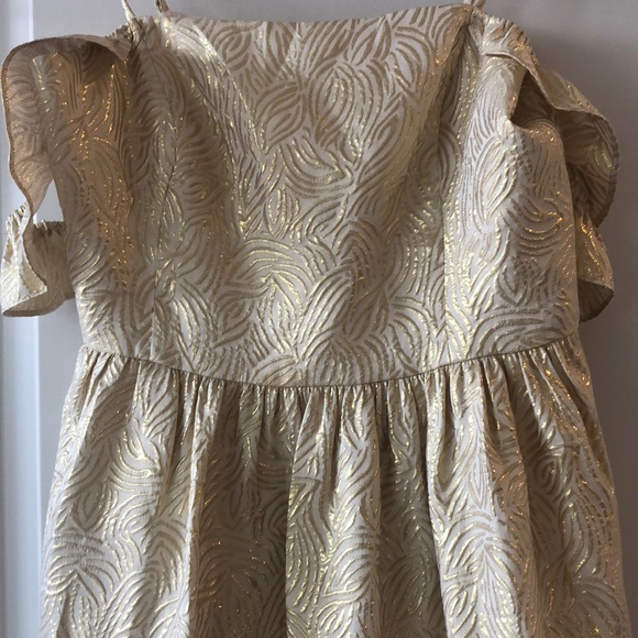 NWT Lilly Pulitzer Kariana Dress, Gold Jacquard, 8 - Picture 7 of 10